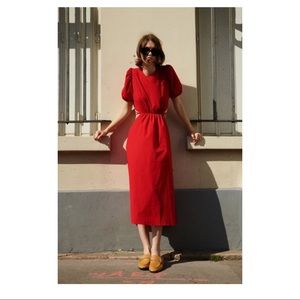 NWT Zara Cut Out Poplin Dress - Red XS